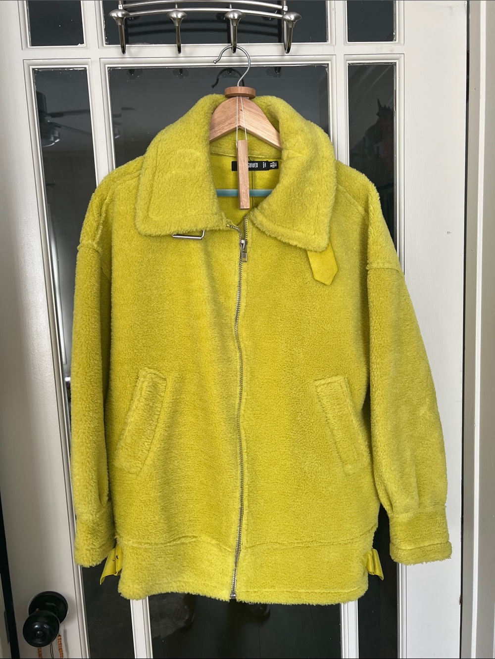 Missguided Plus Neon Lime Teddy Zip Jacket